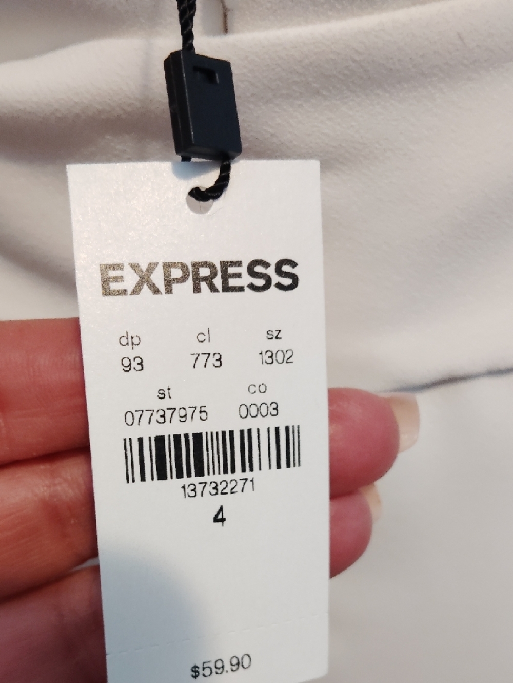 Express White Paperbag Waist Pencil Skirt with Tie - Picture 2 of 6
